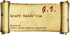 Greff Valéria névjegykártya